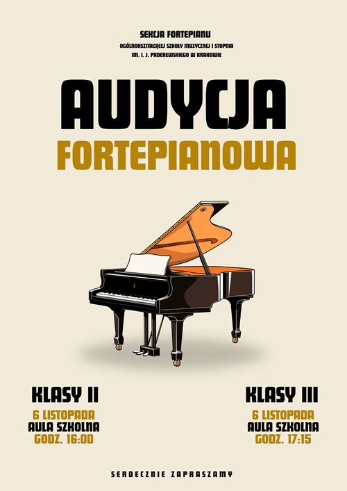 Audycja fortepianowa klas II i III